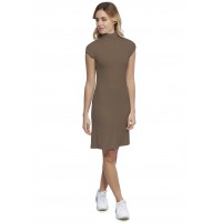 Robe col roulé manches courtes capes en modal CINDY17