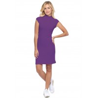 Robe col montant manches courtes capes en modal PENNY17