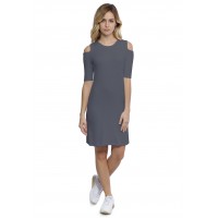 Robe col rond épaules nues manches courtes en modal LUNA