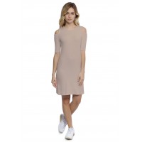 Robe col rond épaules nues manches courtes en modal LUNA