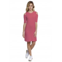 Robe col rond épaules nues manches courtes en modal LUNA