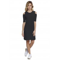 Robe col rond épaules nues manches courtes en modal LUNA