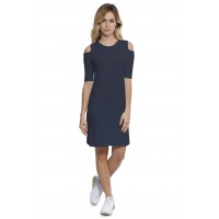 Robe col rond épaules nues manches courtes en modal LUNA