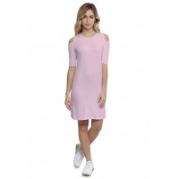 Robe col rond épaules nues manches courtes en modal LUNA