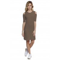 Robe col rond épaules nues manches courtes en modal LUNA