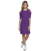 Robe col rond épaules nues manches courtes en modal LUNA