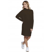 Robe col montant manches longues chauve souris en modal SARI