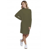 Robe col montant manches longues chauve souris en modal SARI