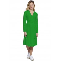 Robe cache-coeur manches longues en modal PEPITA