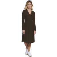 Robe cache-coeur manches longues en modal PEPITA