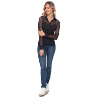 Top dentelle col polo BEA