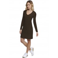 Robe col V doublée devant manches longues en modal SYLVIA20