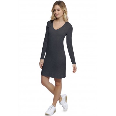 Robe col V doublée devant manches longues en modal SYLVIA20