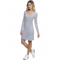 Robe col V doublée devant manches longues en modal SYLVIA20