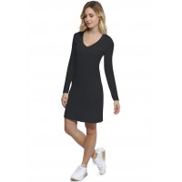 Robe col V doublée devant manches longues en modal SYLVIA20