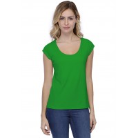 T-shirt coupe droite col rond doublé devant manches capes BIKI02
