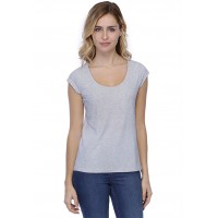 T-shirt coupe droite col rond doublé devant manches capes BIKI02