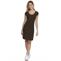Robe col rond doublée devant manches courtes capes en modal ZAZA17