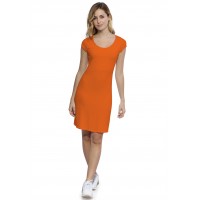 Robe col rond doublée devant manches courtes capes en modal ZAZA17