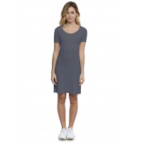 Robe col rond doublée devant manches courtes en modal ZAZA18