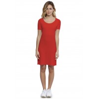 Robe col rond doublée devant manches courtes en modal ZAZA18