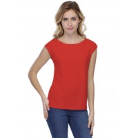 T-shirt coupe droite col bateau doublé devant manches capes en modal BINO02