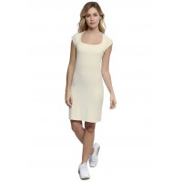 Robe col carré doublée devant manches courtes capes en modal CLARA17