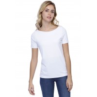T-shirt coupe droite col bateau doublé devant en modal BINO03