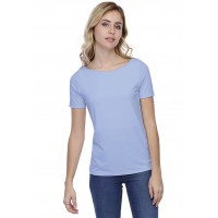 T-shirt coupe droite col bateau doublé devant en modal BINO03