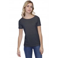 T-shirt coupe droite col bateau doublé devant en modal BINO03