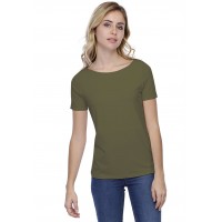 T-shirt coupe droite col bateau doublé devant en modal BINO03