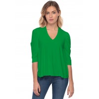 Tee-shirt col V avec manches 3-4 MILA