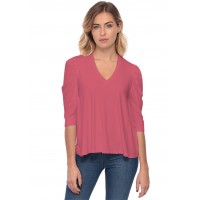Tee-shirt col V avec manches 3-4 MILA