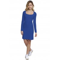 Robe col carré doublée devant manches longues en modal CLARA20