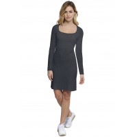 Robe col carré doublée devant manches longues en modal CLARA20