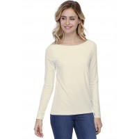 T-shirt coupe droite col bateau doublé devant en modal BINO05