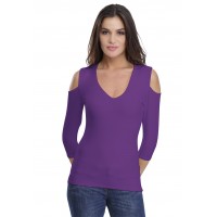 T-shirt V épaules dénudées en modal ALBA04