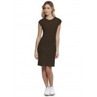 Robe ras du cou doublée devant manches courtes capes en modal KATIA17