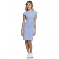 Robe ras du cou doublée devant manches courtes capes en modal KATIA17