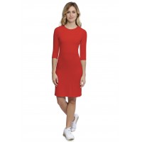 Robe ras du cou doublée devant manches 3-4 en modal KATIA19