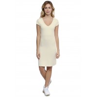 Robe col V devant et derrière manches courtes capes en modal VIVI17