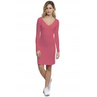 Robe col V devant et dos manches longues en modal VIVI20