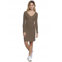 Robe col V devant et dos manches longues en modal VIVI20