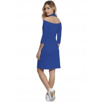 Robe épaules nues et dos nu manches 3-4 en modal NESS19