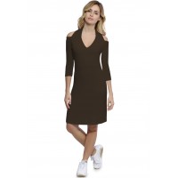 Robe épaules nues et dos nu manches 3-4 en modal NESS19