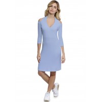 Robe épaules nues et dos nu manches 3-4 en modal NESS19