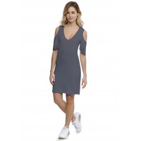 Robe col V manches courtes à volants en modal JOLIE