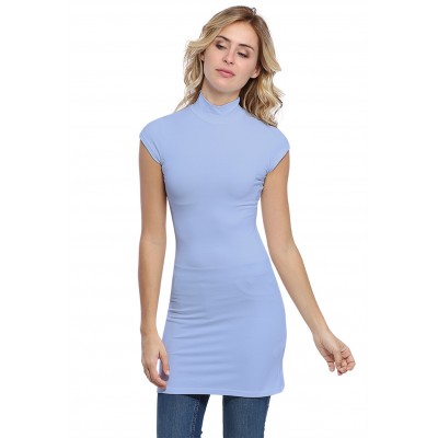 Tunique col montant et petites manches capes en modal PENNY12